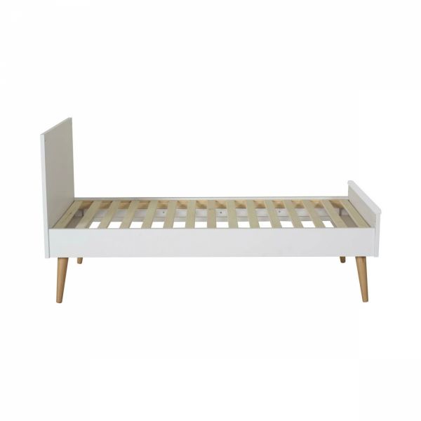 Chambre duo lit bébé 70x140 cm évolutif en lit enfant + commode avec plan à langer Cocoon Ice White