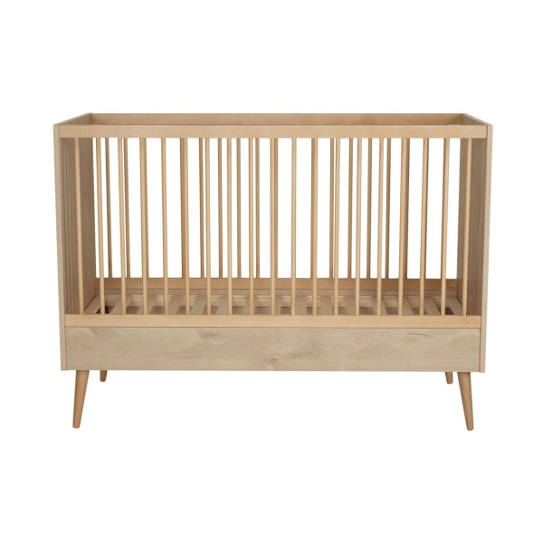 Chambre duo lit bébé 70x140 cm évolutif en lit enfant + commode avec plan à langer Cocoon Natural Oak