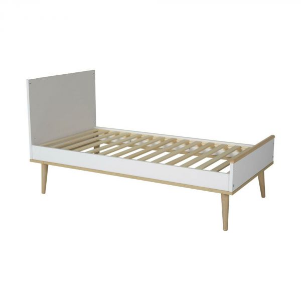 Chambre duo lit bébé 70x140 cm + commode avec plan à langer Flow White & Oak