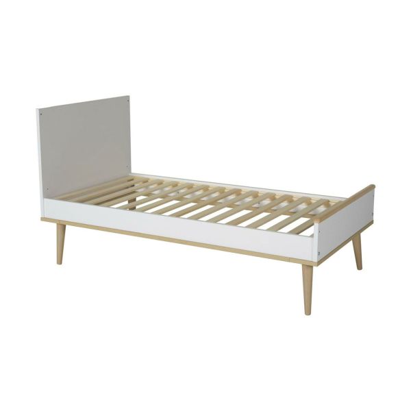 Chambre duo lit bébé 70x140 cm + commode avec plan à langer Flow White & Oak