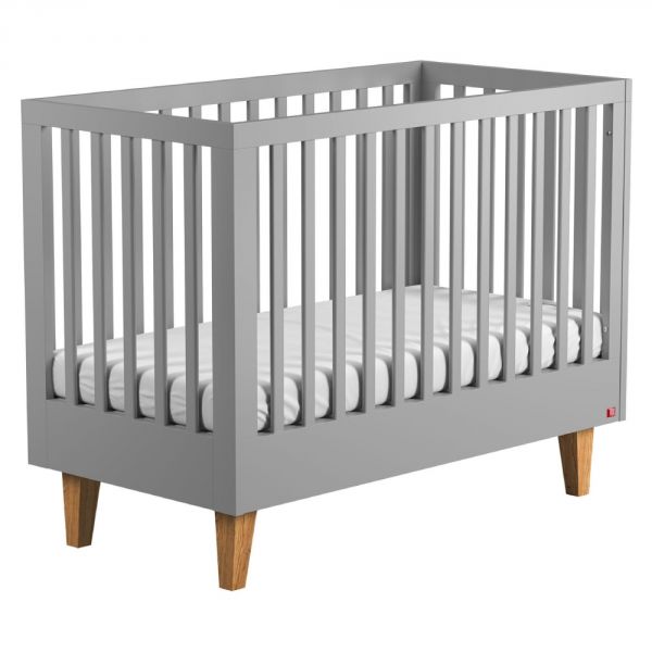 Chambre duo lit 70x140 + commode gris clair et bois - Collection Lounge