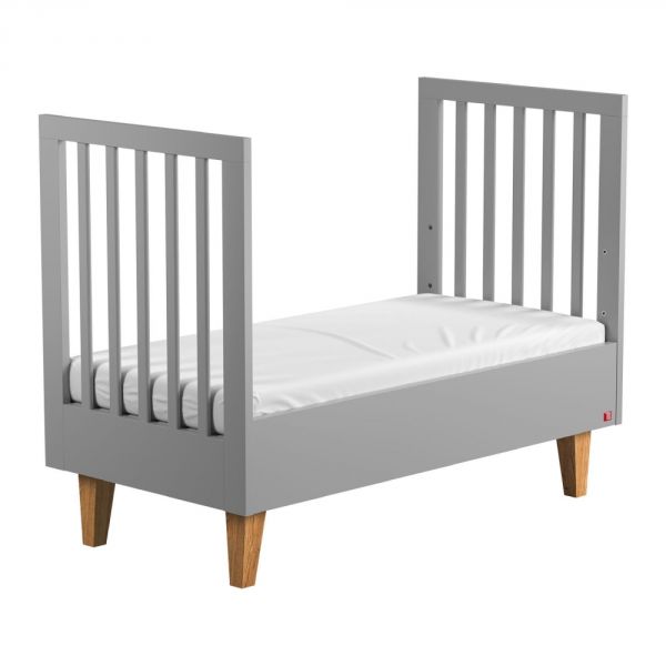 Chambre duo lit 70x140 + commode gris clair et bois - Collection Lounge