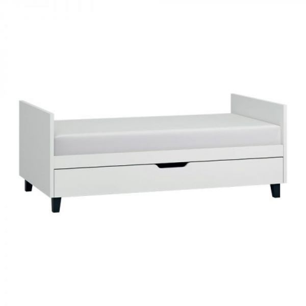 Chambre duo lit 70x140 + commode blanc - Collection Simple