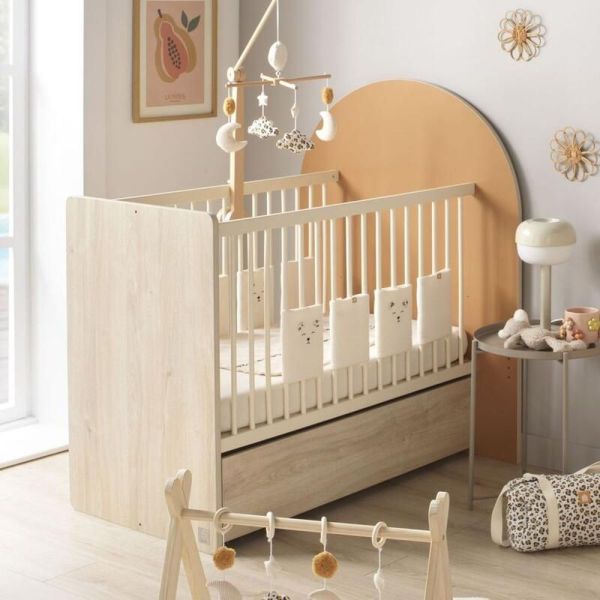 Chambre duo Arche lit transformable + commode/bureau Caramel