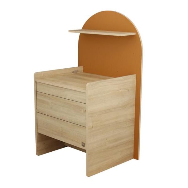 Chambre duo Arche lit transformable + commode/bureau Caramel