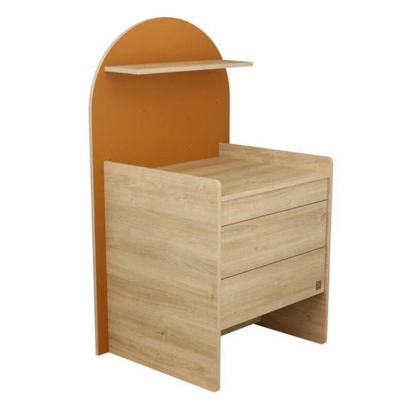 Chambre duo Arche lit transformable + commode/bureau Caramel