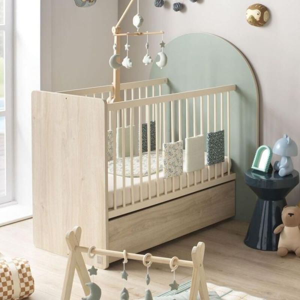 Chambre duo Arche lit transformable + commode/bureau Sauge