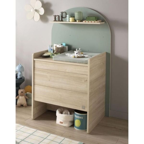 Chambre duo Arche lit transformable + commode/bureau Sauge