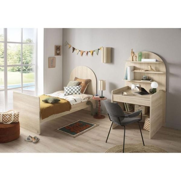 Chambre duo Arche lit transformable + commode/bureau Chêne