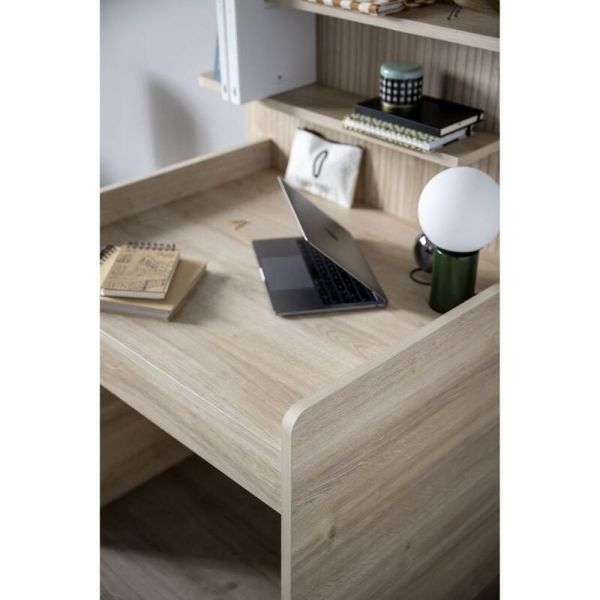 Chambre duo Arche lit transformable + commode/bureau Chêne