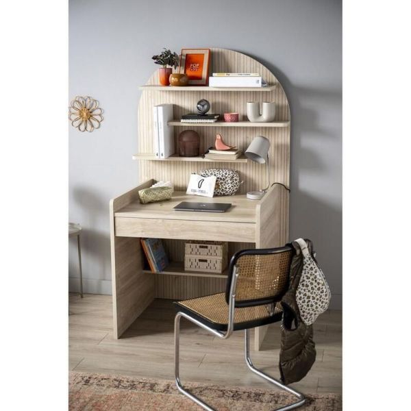 Chambre duo Arche lit transformable + commode/bureau Chêne