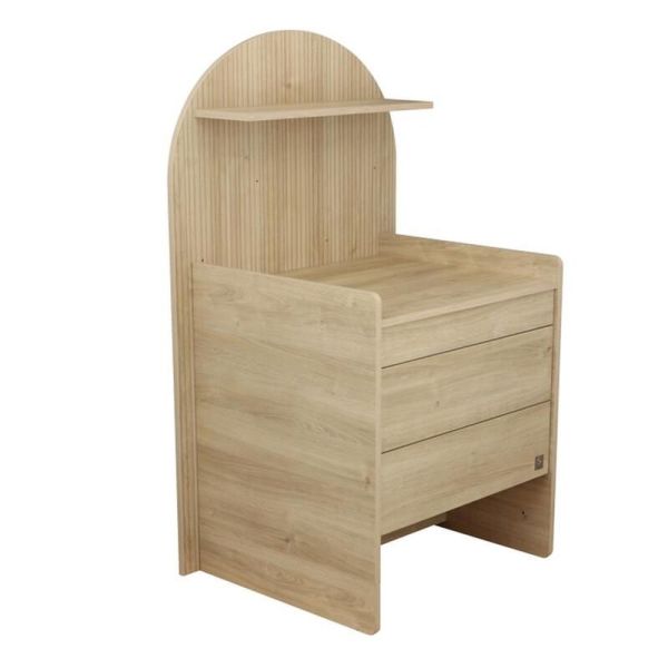 Chambre duo Arche lit transformable + commode/bureau Chêne