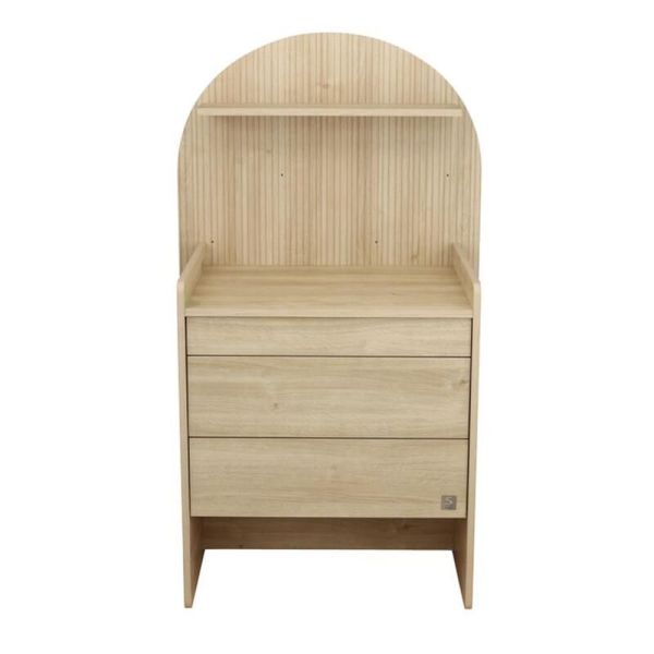 Chambre duo Arche lit transformable + commode/bureau Chêne
