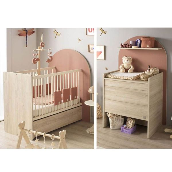 Chambre duo Arche lit transformable + commode/bureau Terracotta