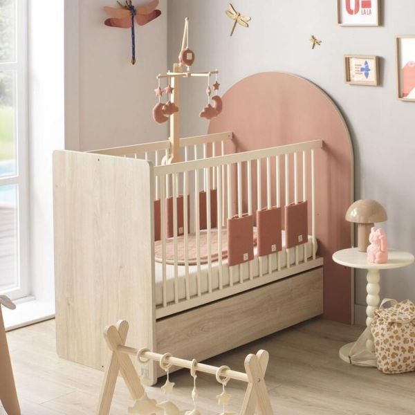 Chambre duo Arche lit transformable + commode/bureau Terracotta