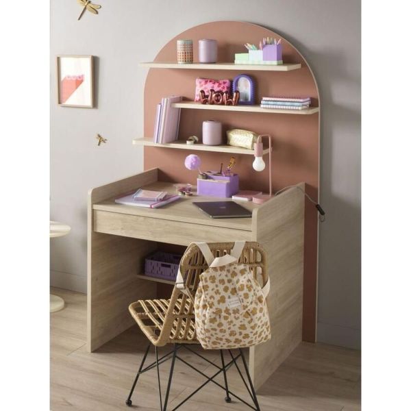 Chambre duo Arche lit transformable + commode/bureau Terracotta