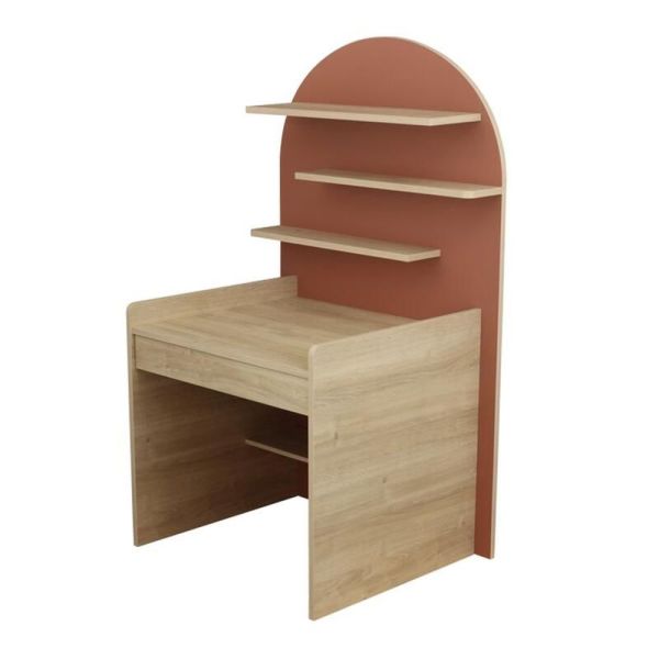 Chambre duo Arche lit transformable + commode/bureau Terracotta