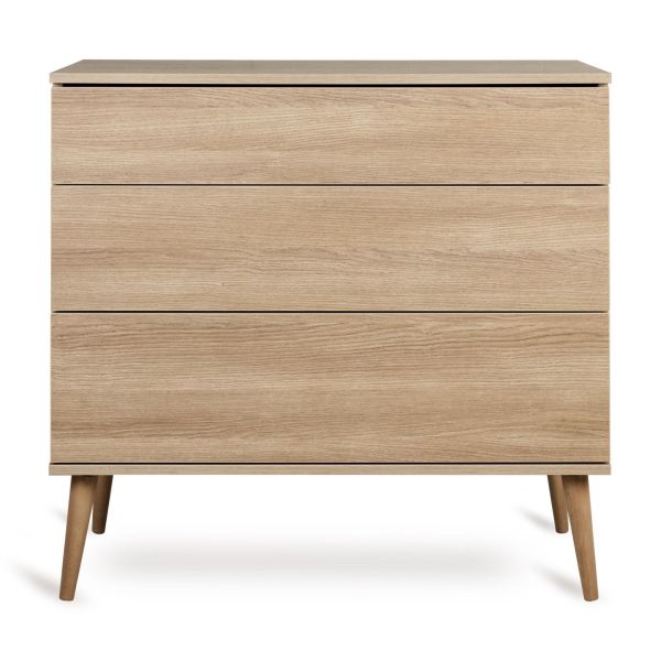 Chambre duo lit bébé 60x120 cm + commode avec plan à langer Flow Honey Ash