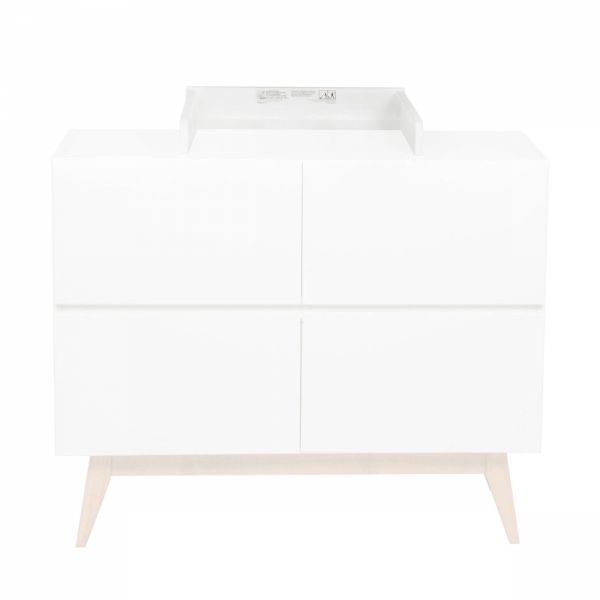 Quax Chambre Duo Lit Bebe 60x1 Cm Evolutif En Canape Commode Avec Plan A Langer Trendy White Made In Bebe