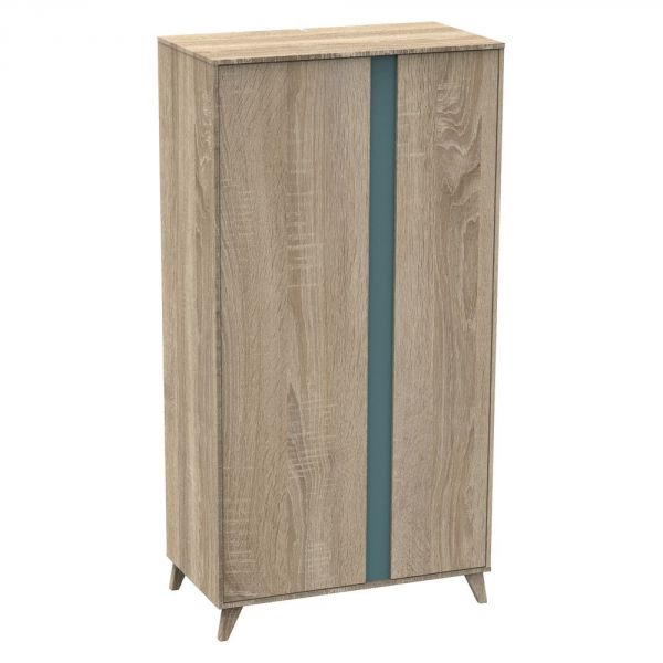 Chambre Duo Lit évolutif bébé combiné 60x120 cm en 90x190 cm + Armoire NOVA Argile douce