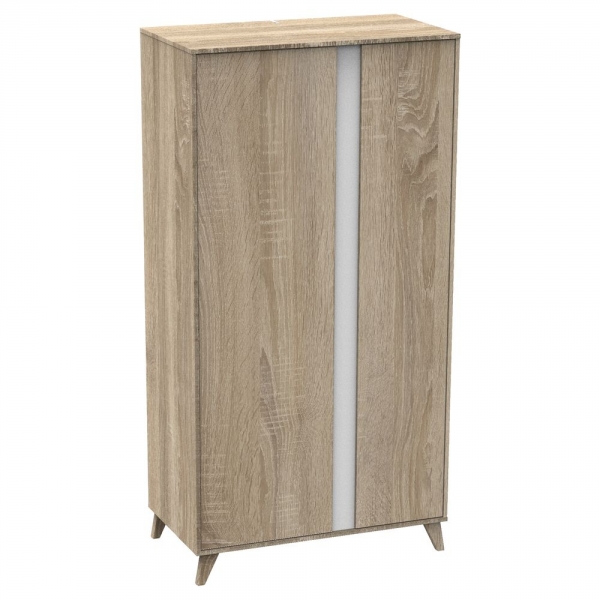 Chambre Duo Lit évolutif bébé combiné 60x120 cm en 90x190 cm + Armoire NOVA Blanc lin