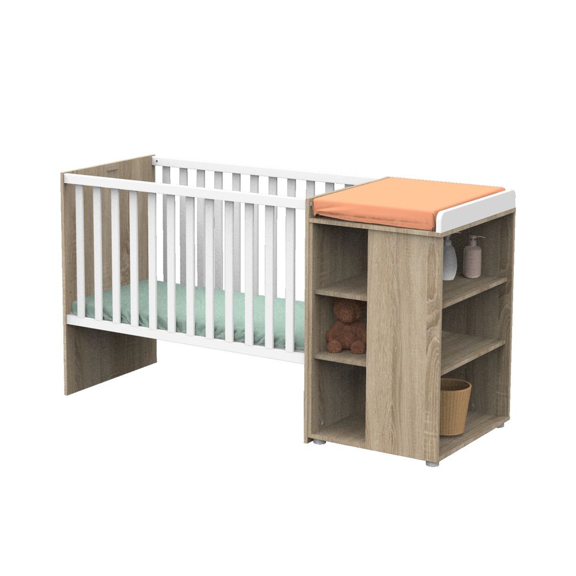 Chambre bébé complète Nova : lit 60x120, commode, armoire, Chambre de  Sauthon