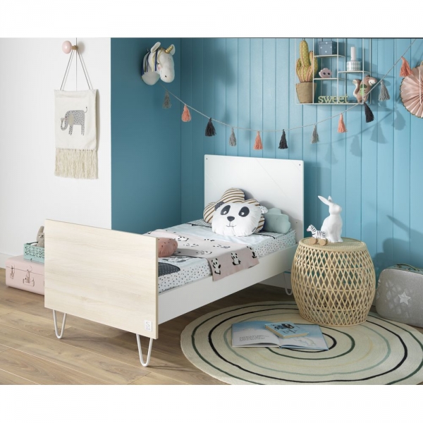 Chambre Duo Lit évolutif bébé Little Big Bed 70x140 cm + Commode Happy