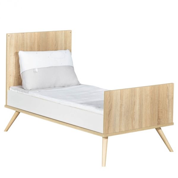 Chambre Duo Lit évolutif bébé Little Big Bed 70x140 cm + Commode Seventies Blanc