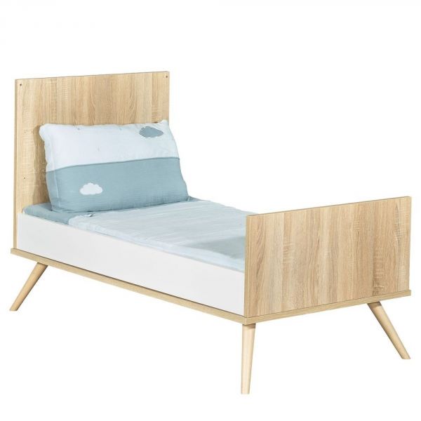 Chambre Duo Lit évolutif bébé Little Big Bed 70x140 cm + Commode Seventies Bois