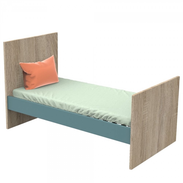 Chambre Duo Lit évolutif bébé Little Big Bed 70x140 cm + Commode Nova Argile douce