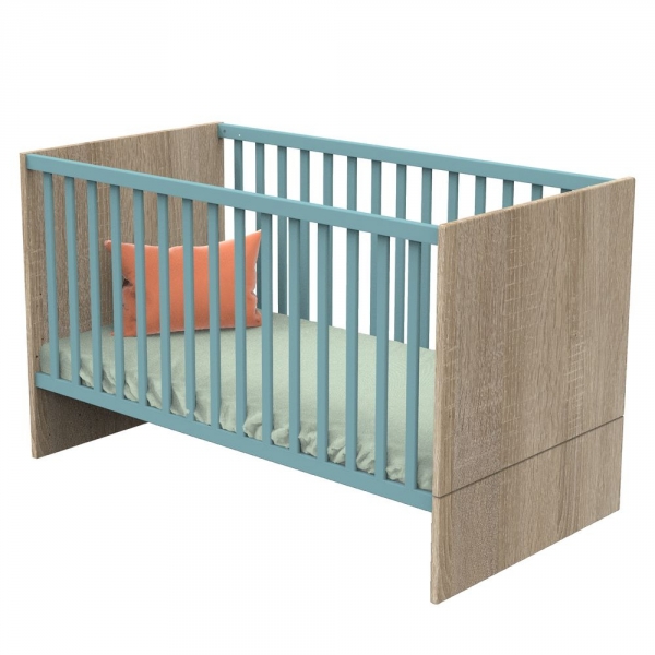 Chambre Duo Lit évolutif bébé Little Big Bed 70x140 cm + Commode Nova Argile douce