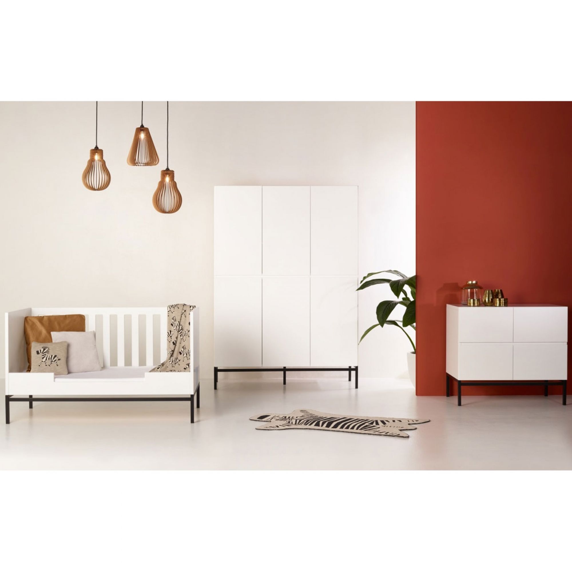 Quax Chambre Duo Lit Bebe 60x1 Cm Evolutif En Canape Commode Avec Plan A Langer Havana White Made In Bebe