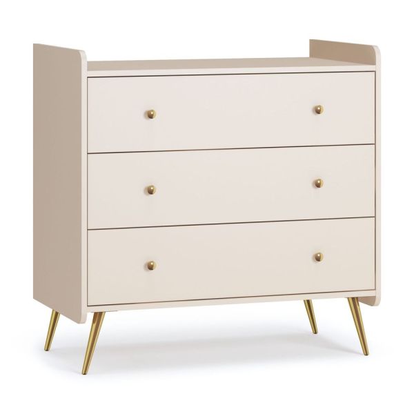 Chambre Duo Beige Lit 70x140 + Commode - Collection Lunea
