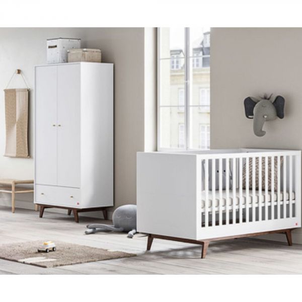 Chambre DUO Mid ll Lit 70x140 + Armoire Noix/Blanc