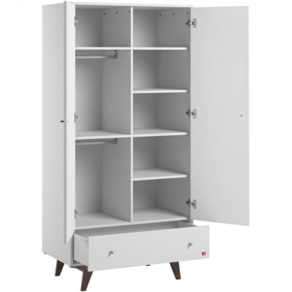 Chambre DUO Mid ll Lit 70x140 + Armoire Noix/Blanc