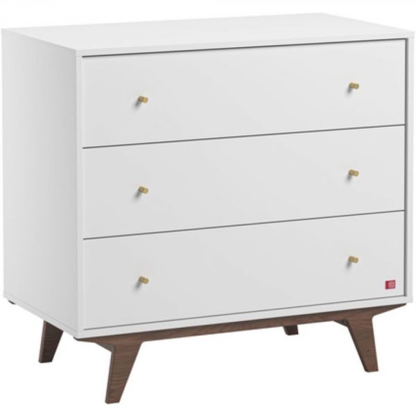 Chambre DUO Mid ll Lit 70x140 + Commode Noix/Blanc