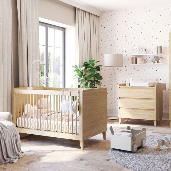 Chambre duo Muve Chêne Lit 70x140 cm + Commode