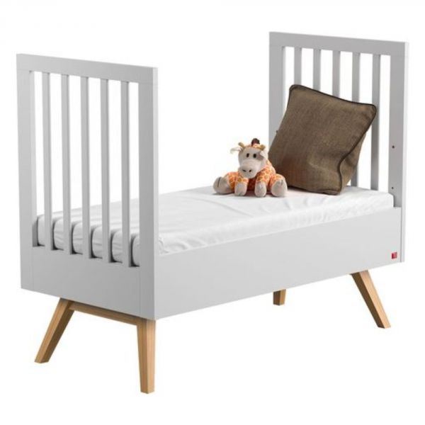 Chambre duo lit 70x140 + commode blanc - Collection Nautis