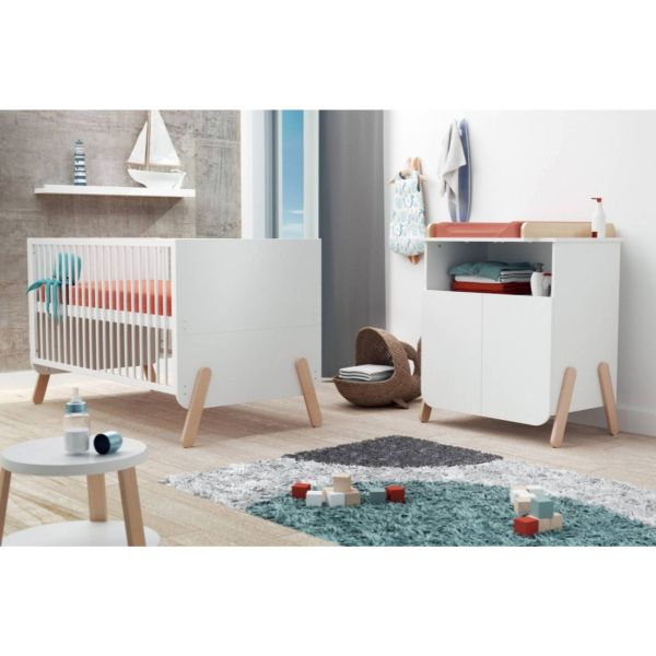 Chambre duo Pirate 	Lit évolutif 60x120 cm + meuble à langer