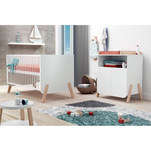 Chambre duo Pirate lit évolutif 70 x 140 cm + meuble à langer
