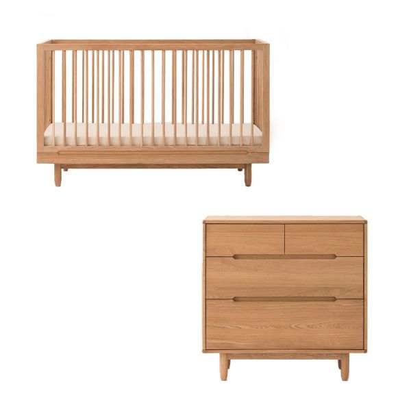 Chambre duo Lit évolutif 70x140 cm + Commode Pure