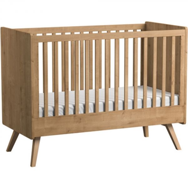 Chambre duo lit 60x120 + commode Bois - Collection Vintage