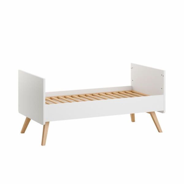 Chambre duo Lit bébé évolutif 70 x 140 cm + Armoire 3 portes Vintage blanc