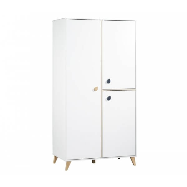 Chambre Duo Lit évolutif bébé combiné 60x120 cm en 90x190 cm + Armoire Oslo Goutte