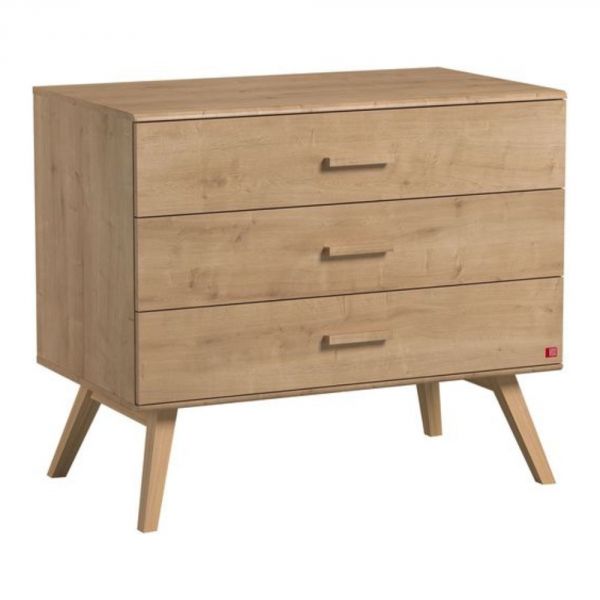 Chambre trio lit 60x120 + commode + armoire bois - Collection Nautis
