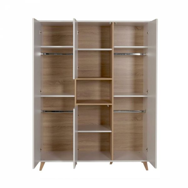 Chambre trio lit bébé 60x120 cm évolutif en lit junior + armoire XL + commode avec plan à langer Loft