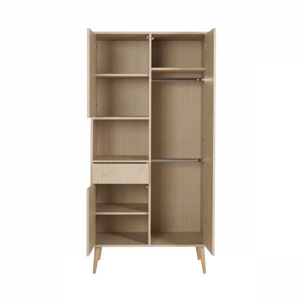 Chambre trio lit bébé 60x120 cm + armoire + commode avec plan à langer Cocoon Natural Oak