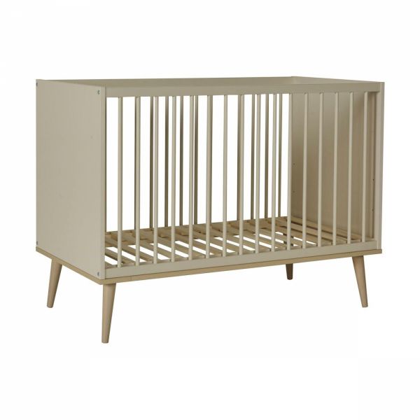 Chambre trio lit bébé 60x120 cm + armoire + commode avec plan à langer Flow Argile & Oak