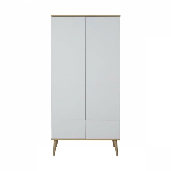 Chambre trio lit bébé 60x120 cm + armoire + commode avec plan à langer Flow White & Oak