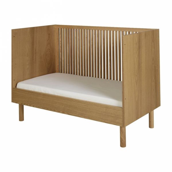 Chambre trio lit bébé 60x120 cm évolutif en canapé+ armoire + commode avec plan à langer Hai No Ki